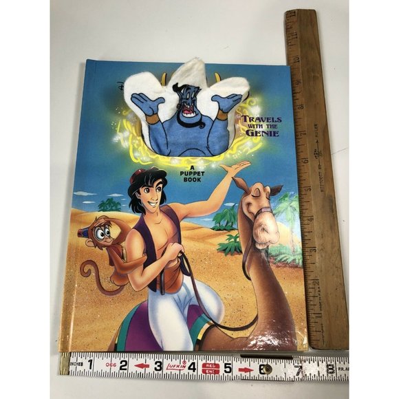 Disneys Aladdin Travels with Genie Childrens Story Book and Hand Puppet 90s 1993 - Picture 7 of 8